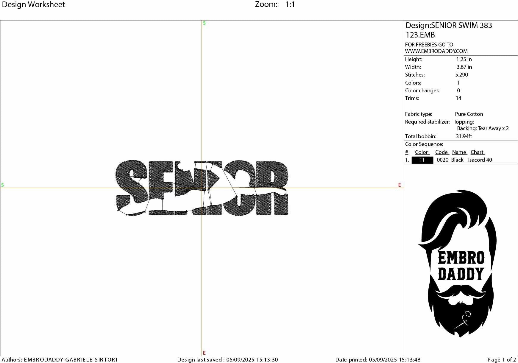 Machine Embroidery files, SENIOR with Swimming Silhouette, Swim Teams, Coaches, Parents, PES, xxx, hus & more, fan embroidery files