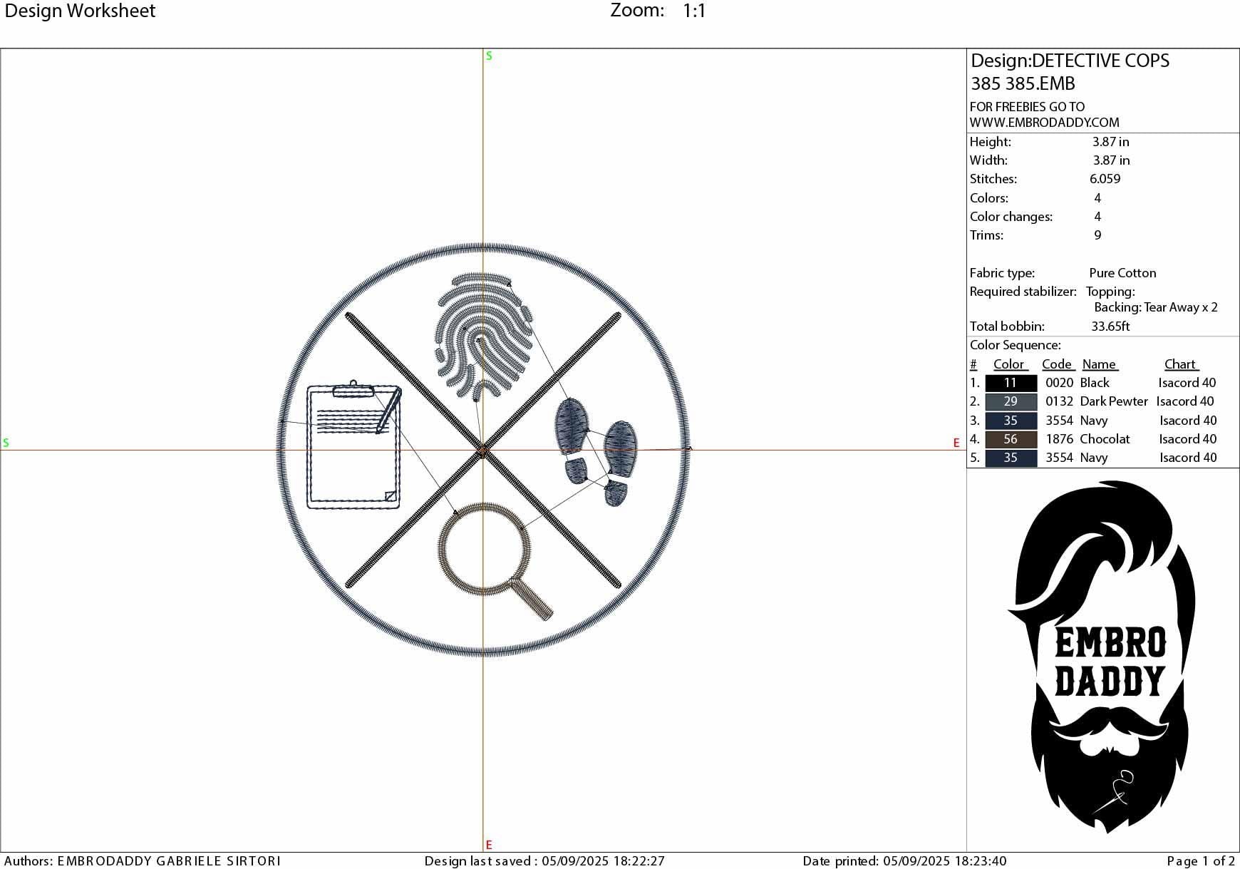 Machine Embroidery files, Fingerprint, ID, Palm Reading Law Enforcement, Police, Cops, Arrest, Detective, Logo, dst, PES, xxx, hus & more