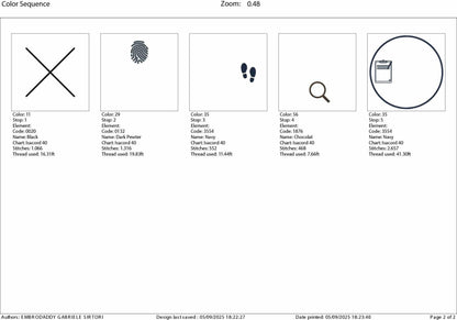 Machine Embroidery files, Fingerprint, ID, Palm Reading Law Enforcement, Police, Cops, Arrest, Detective, Logo, dst, PES, xxx, hus & more