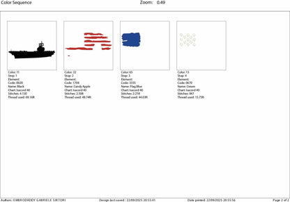 Machine Embroidery files, USA flag, Aircraft Carrier, PES, xxx, dst, hus & more