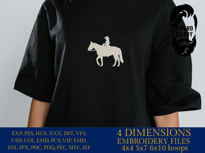 Machine Embroidery files, Quarter Horse, Western Horse, Horse and rider, Western saddle, American Cowgirl riding horse, PES, xxx, hus & more