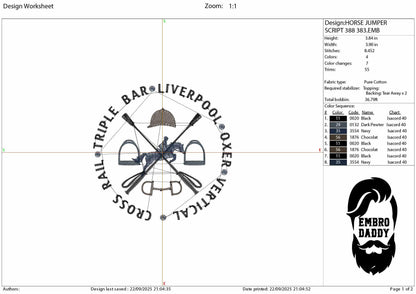 Machine Embroidery files, Hunter Jumper, Horse Show, Jumping horse, Show Jumper, equestrian, PES, DST, xxx, hus & more