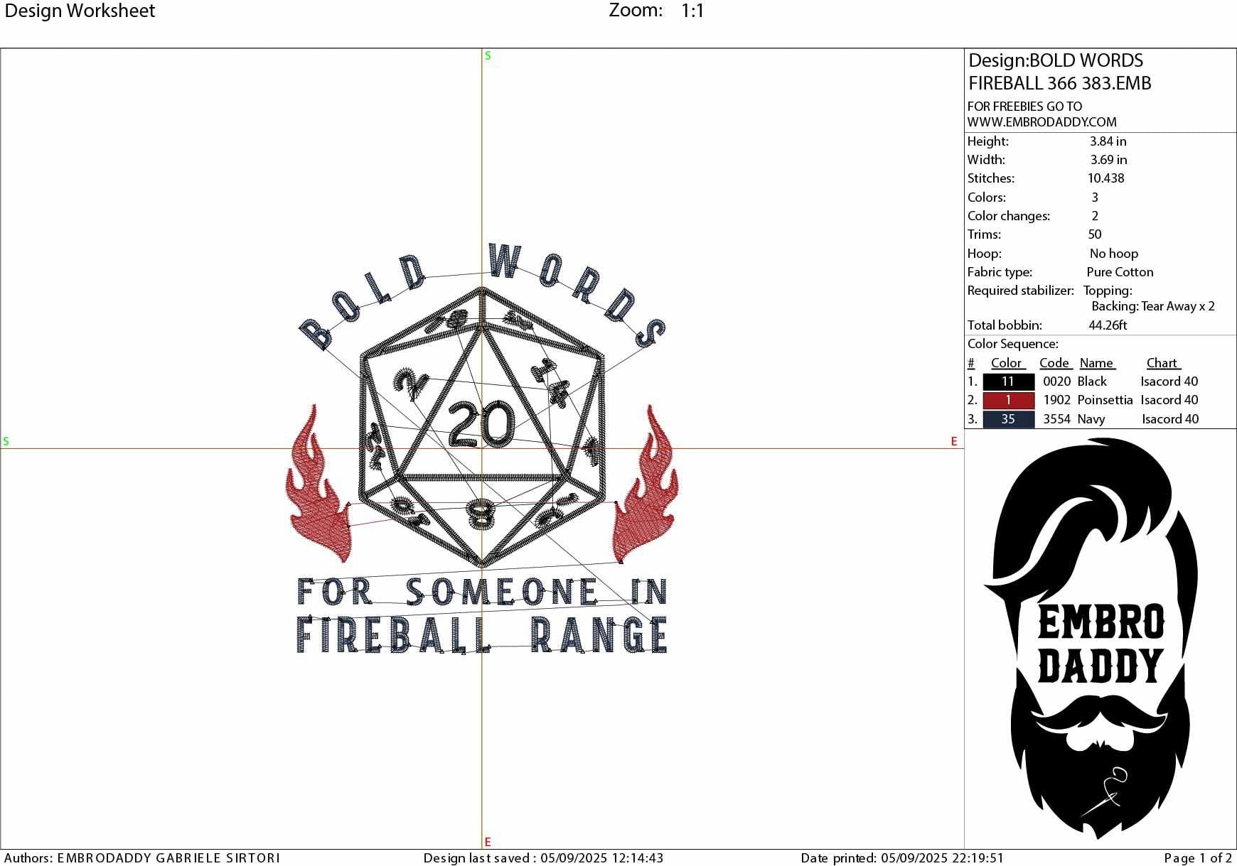 Machine Embroidery files, Bold words for someone in Fireball Rang, dice, Geek and nerd sayings , DST, PES, xxx, hus & more