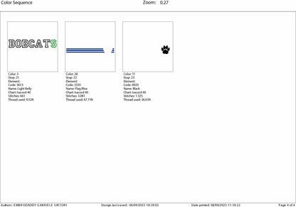 Machine Embroidery files, bobcats appliqué, sport, PES, xxx, hus & more, fan embroidery files