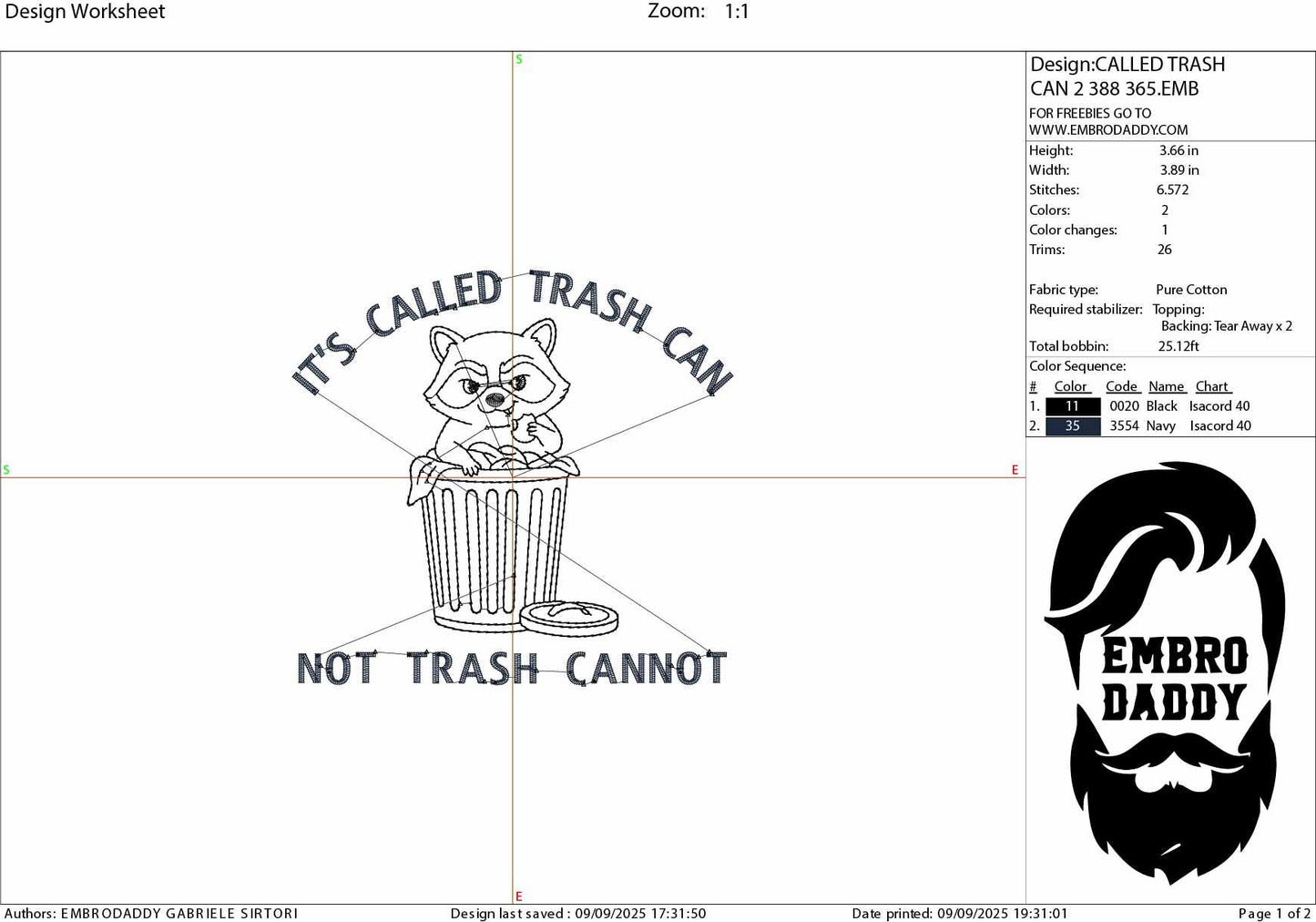 Machine Embroidery files, it's Called Trash Can Not Trash Cannot, Funny Raccoon, Introvert, Sayings, PES, DST, xxx, hus & more