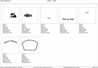 Machine Embroidery files, Private Property Tractor and Bass, Lock Em upppp, Southern, farm, Rural Fishing Farm, PES, dst, xxx, hus & more