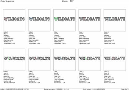 Machine Embroidery files, Wildcats appliqué, sport, PES, xxx, hus & more, fan embroidery files