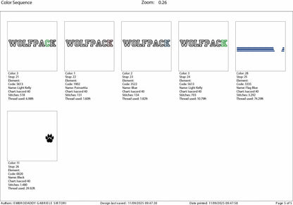 Machine Embroidery files, Wolfpack appliqué, sport, PES, xxx, hus & more, fan embroidery files