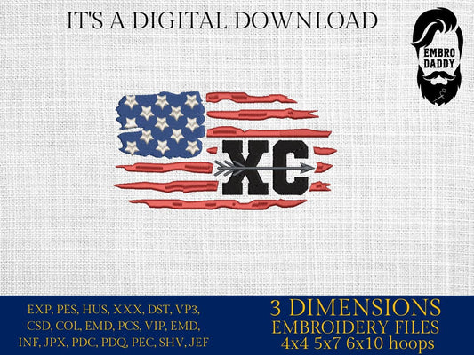 Machine Embroidery files, USA cross country, Usa XC, PES, xxx, hus & more, fan embroidery files
