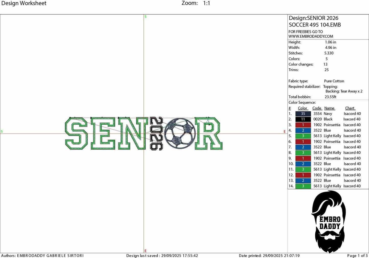 Machine Embroidery files, Grad Year 2026 and Soccer Ball appliqué, sport, PES, xxx, hus & more