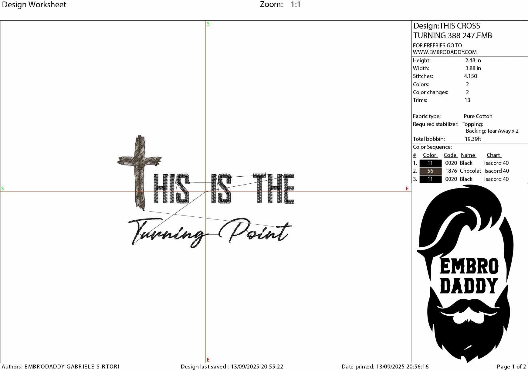 Machine Embroidery files, This is the Turning Point, Patriotic, Memorial, Christian Cross, Republican, Tribute, PES, xxx, dst, hus & more