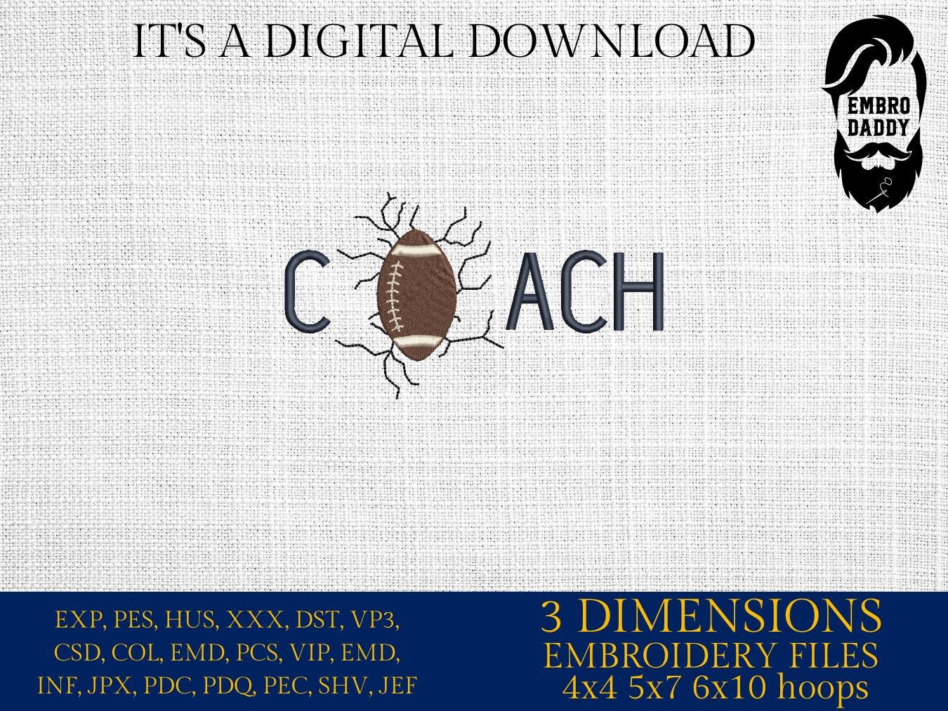 Machine Embroidery files, coach, football, sport, PES, xxx, hus & more, fan embroidery files