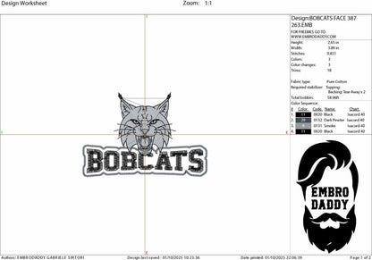 Machine Embroidery files, bobcats, PES, xxx, hus & more, fan embroidery files