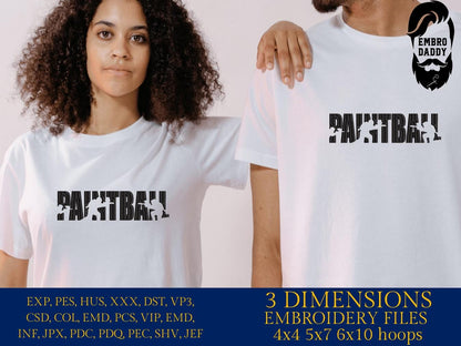 Machine Embroidery files, Paintball, Gun, Sport, Hobby, Play, Player, Paint Ball, Fun Game, Shooting, Fight, PES, dst, xxx, hus & more