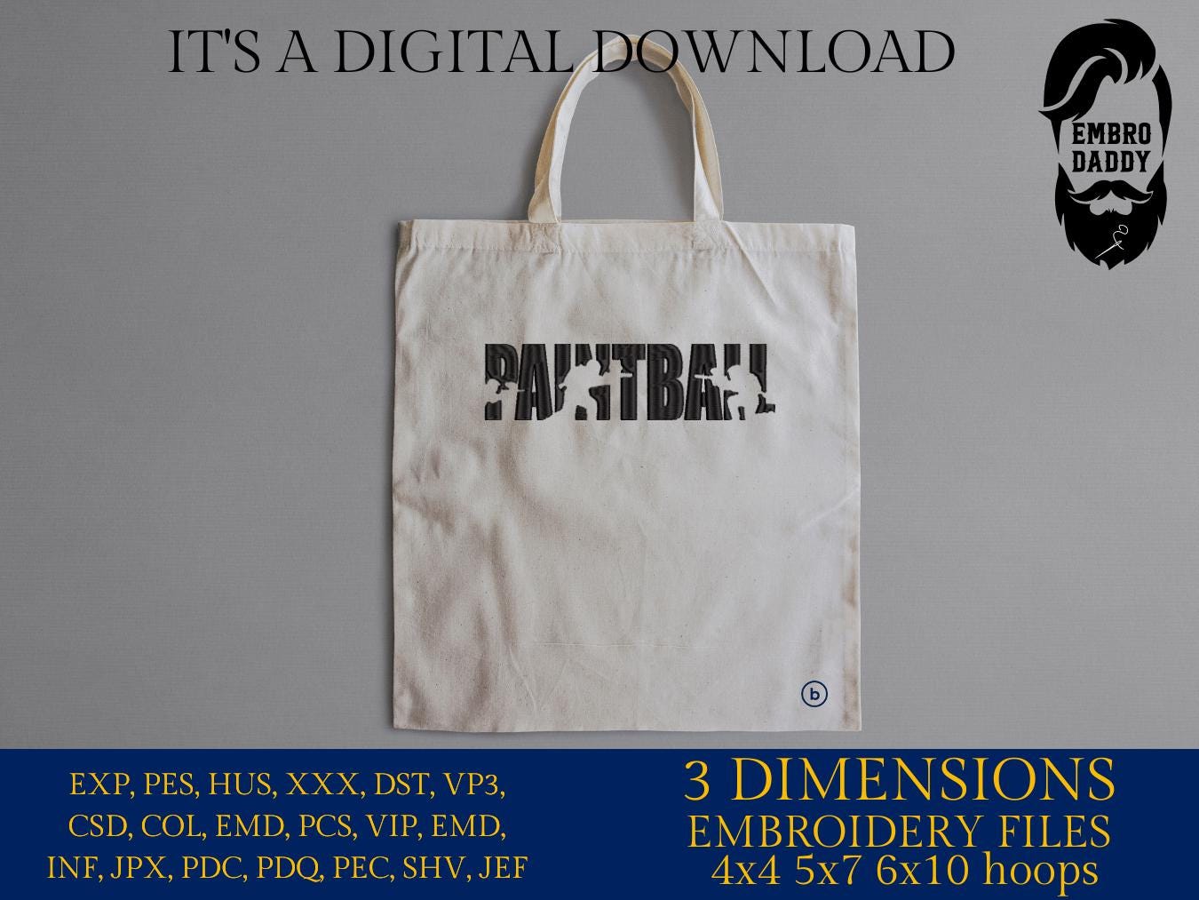 Machine Embroidery files, Paintball, Gun, Sport, Hobby, Play, Player, Paint Ball, Fun Game, Shooting, Fight, PES, dst, xxx, hus & more