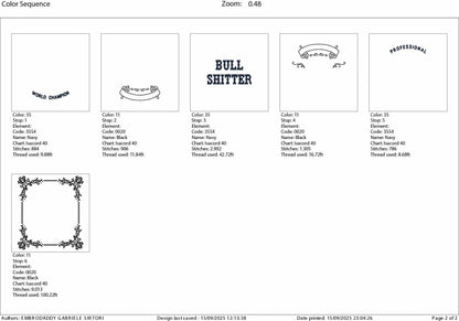 Machine Embroidery files, Professional Bullshitter, Funny, Adult Humor, PES, DST, xxx, hus & more