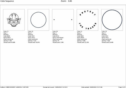 Machine Embroidery files, protect The Trades, Blue Collar, Skull, Plumber, Mechanic, Tradesman, PES, DST, xxx, hus and more