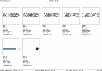 Machine Embroidery files, Lions appliqué, sport, PES, xxx, hus & more, fan embroidery files