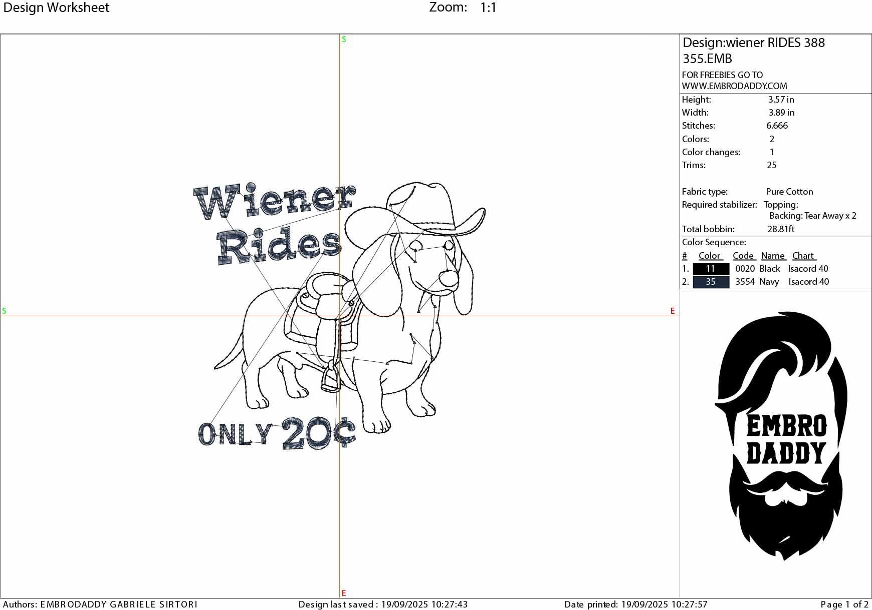 Machine Embroidery files, Wiener Rides, 20 cents, Funny Dog, Adult Joke, Party, Sassy, Sarcastic, PES, xxx, dst, hus & more