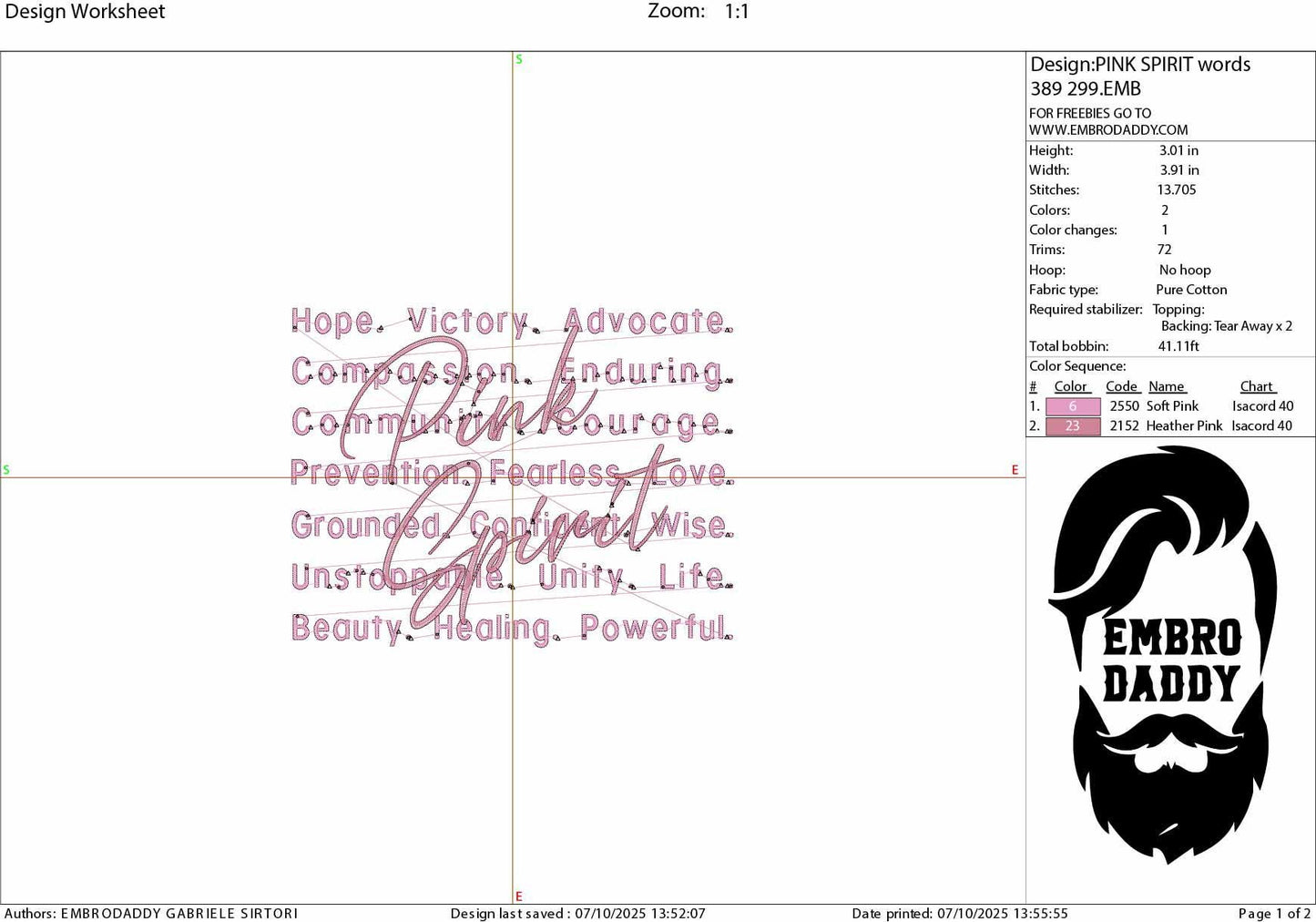 Machine Embroidery files, Pink Spirit Word, Breast Cancer Awareness, Cancer Survivor, Fight Cancer, October, pes, DST, xxx, hus & more