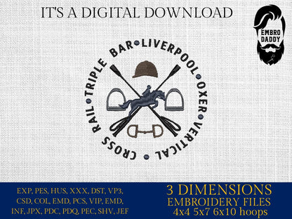 Machine Embroidery files, Hunter Jumper, Horse Show, Jumping horse, Show Jumper, equestrian, PES, DST, xxx, hus & more