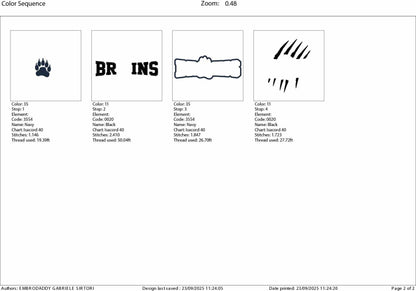 Machine Embroidery files, Bruins, Paw, Cheer Mom, School Spirit, Mascot, Cheerleading, PES, xxx, hus & more, fan embroidery files