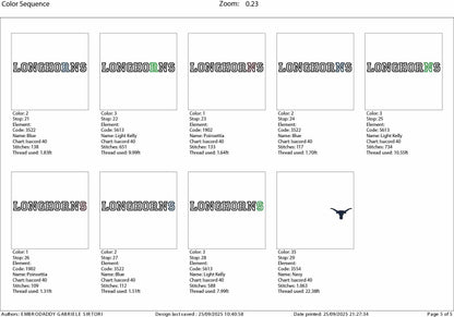 Machine Embroidery files, longhorns appliqué, sport, PES, xxx, hus & more, fan embroidery files