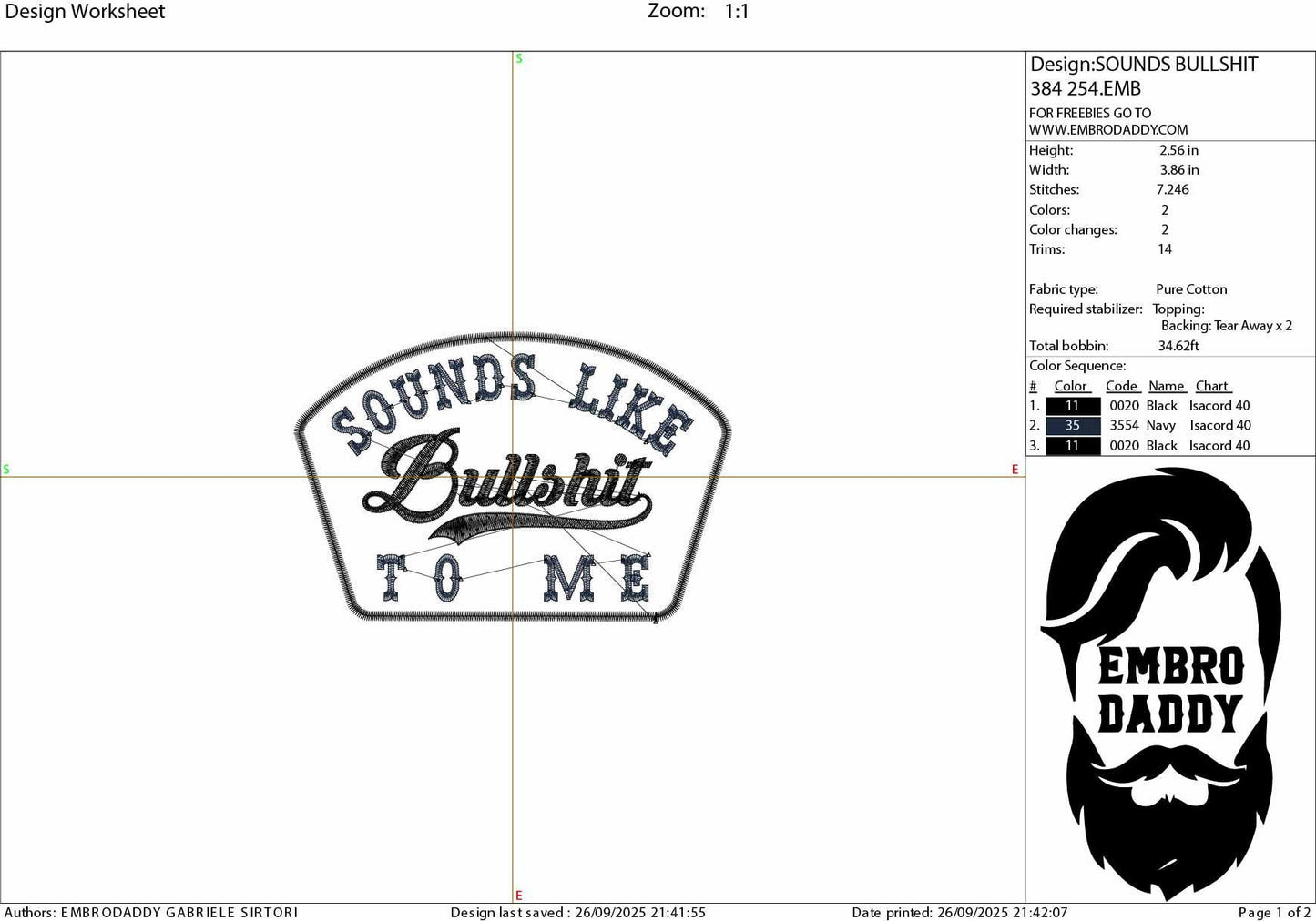 Machine Embroidery files, Sounds Like Bullshit to Me, Funny Blue Collar, Sarcastic, Snarky Party, PES, DST, xxx, hus & more