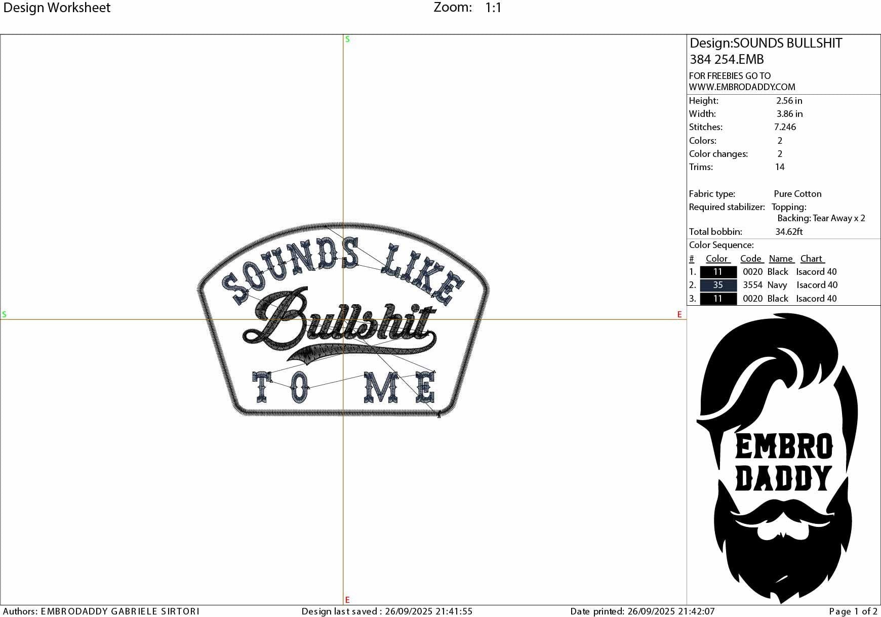 Machine Embroidery files, Sounds Like Bullshit to Me, Funny Blue Collar, Sarcastic, Snarky Party, PES, DST, xxx, hus & more