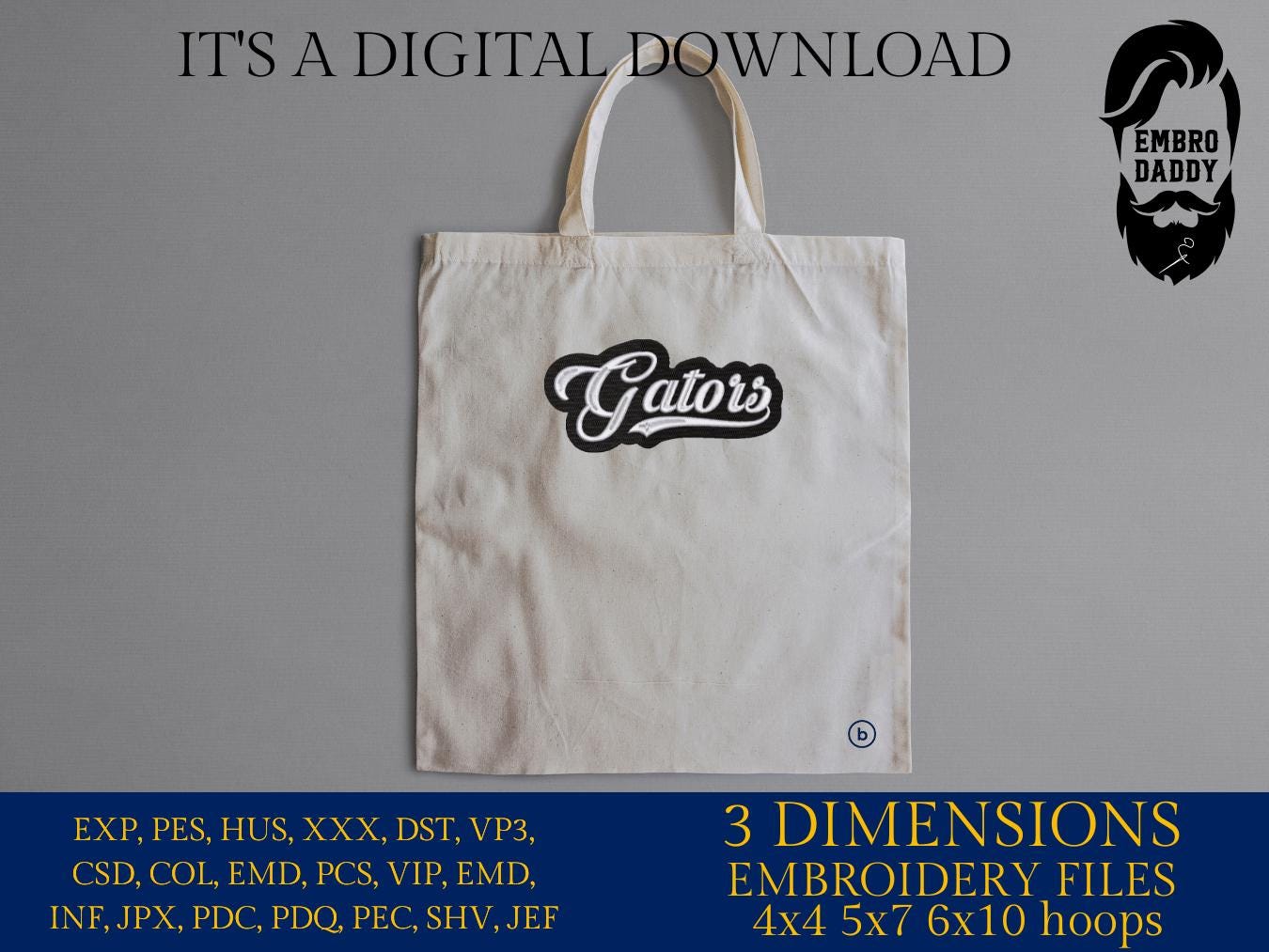 Machine Embroidery files, "Gators" Team Name, Swoosh, PES, xxx, hus & more