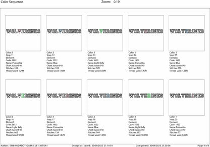 Machine Embroidery files, wolverines appliqué, sport, PES, xxx, hus & more, fan embroidery files