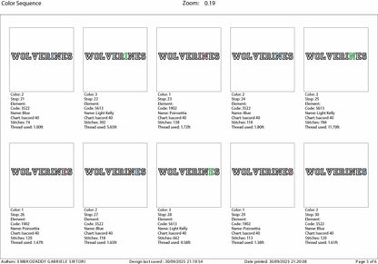 Machine Embroidery files, wolverines appliqué, sport, PES, xxx, hus & more, fan embroidery files