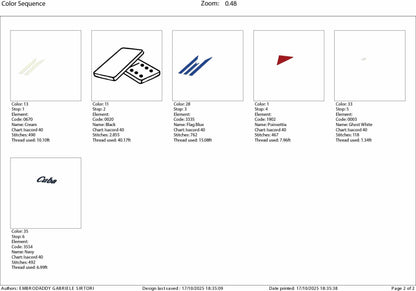 Machine Embroidery files, Puerto Rico, Dominoes Game, Flag San Juan, Island Country National Nation Symbol, Logo, DST, PES, xxx, hus & more,