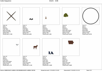 Machine Embroidery files, Iowa, est 1846, DST, PES, xxx hus & more