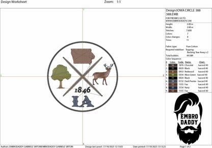 Machine Embroidery files, Iowa, est 1846, DST, PES, xxx hus & more