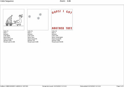 Machine Embroidery files, Oops I Got Another tree, Goose, Christmas vacation, Sarcastic Christmas Humor, PES, xxx, hus & more