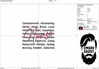 Machine Embroidery files, Nurse, Nursing Student, Clinicals, NP RN Graduation Gift, pes, DST, xxx, hus & more