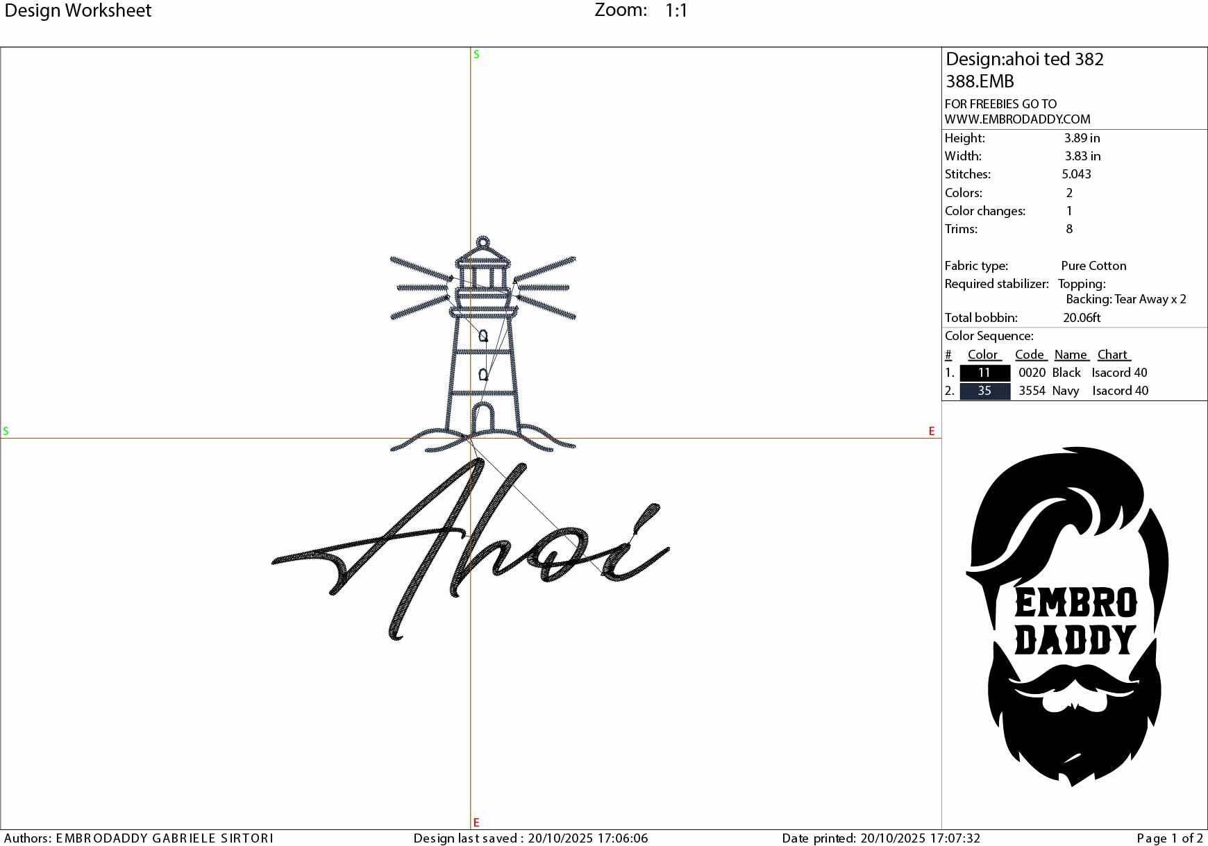 Machine Embroidery files, Ahoi, German Nautical, PES, xxx, hus & more