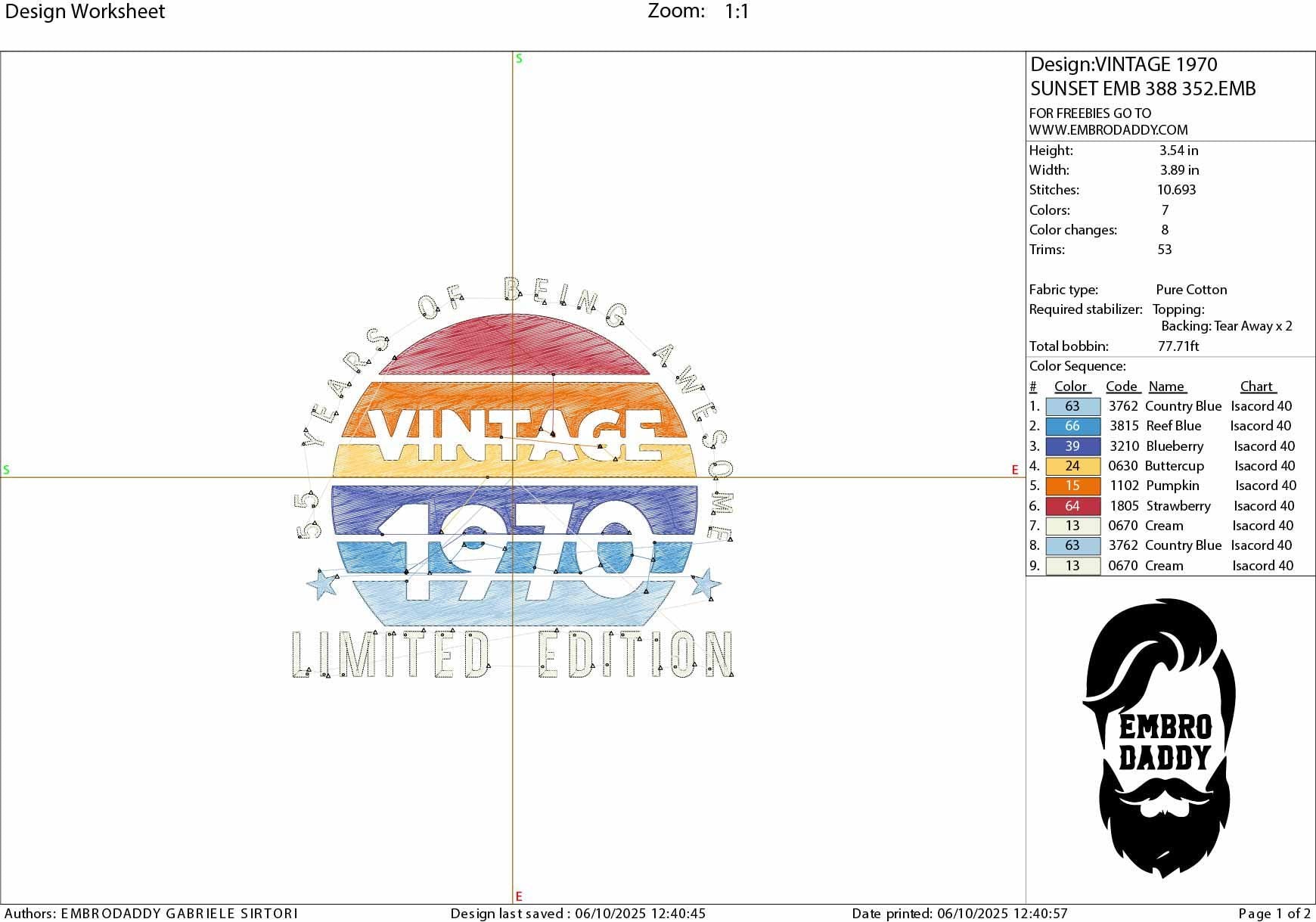 Machine Embroidery files, 1970, 55 year of being awesome, limited edition, birthday funny, PES, xxx, hus & more