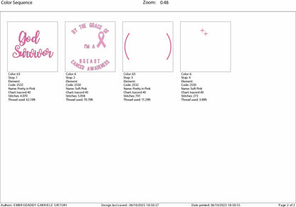 Machine Embroidery files, by the grace of God, I'm a survivor, PES, xxx, dst, hus & more