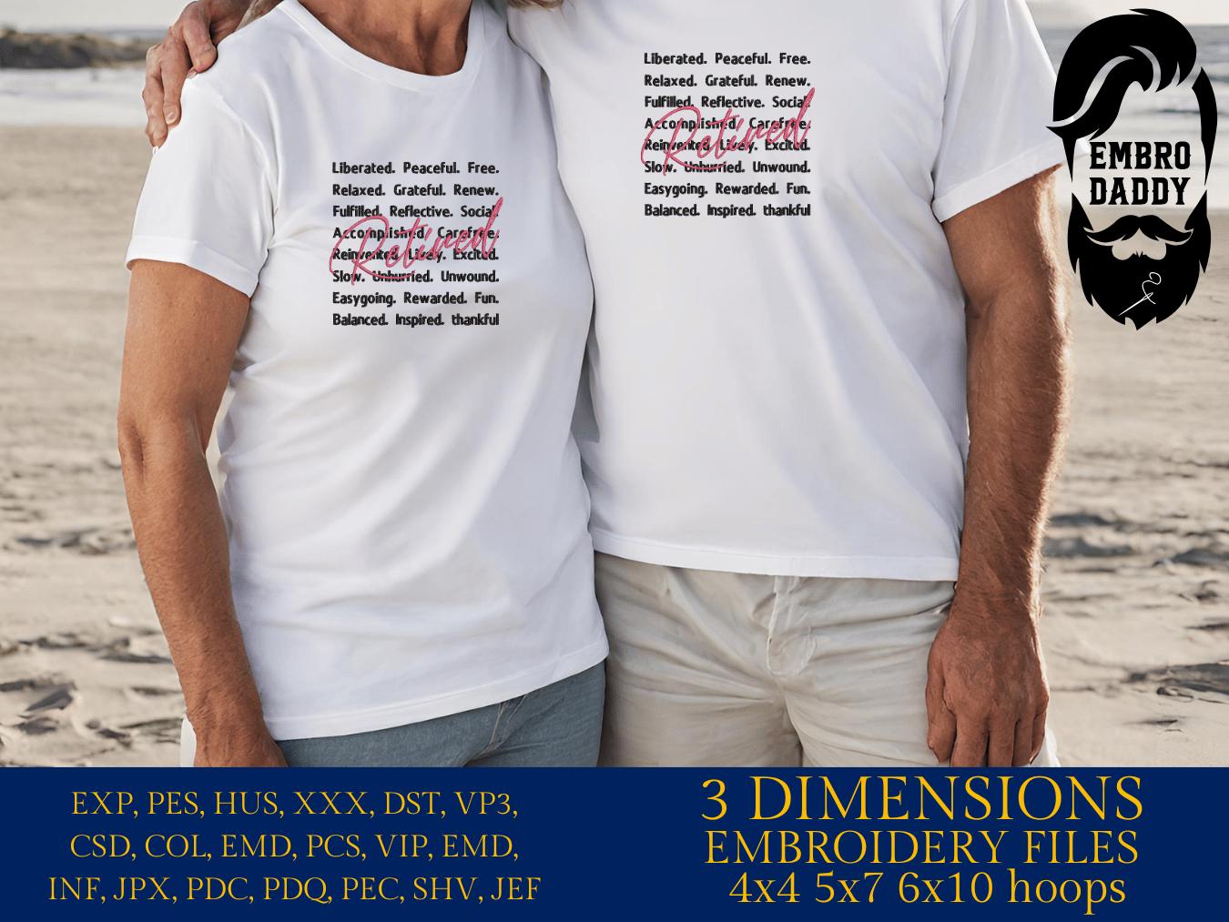 Machine Embroidery files, Retired Words, Gift for Retirement, pes, DST, xxx, hus & more
