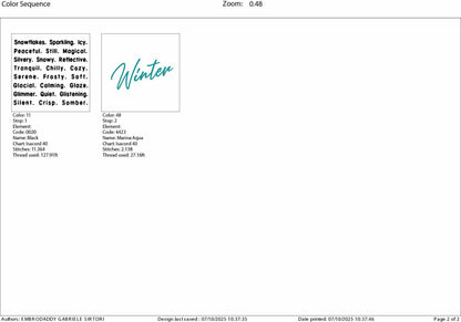 Machine Embroidery files, Winter Words, Cozy Sweaters, Winter, Winter 2026 Season, Winter girly, Snow Season PES, DST, xxx, hus and more