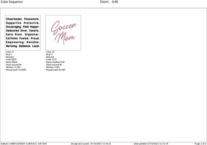 Machine Embroidery files, Soccer Mom, Soccer Mom words, Game Day Vibes, Gift for Soccer, PES, DST, xxx, hus & more