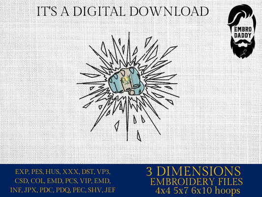 Machine Embroidery, Guatemala, Guatemalan, Fist, Punch, Break Wall, Flag, Country, Nation, embroidery files, PES, xxx, hus & more