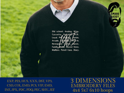 Machine Embroidery files, 1965, 1965 words, 60th Birthday, 60 year of being awesome, birthday funny, PES, xxx, hus & more