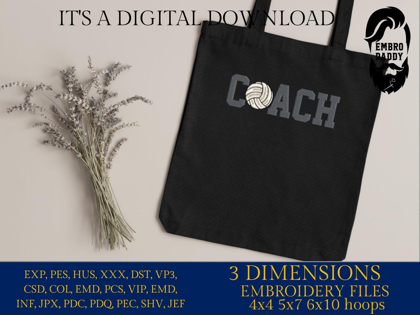 Machine Embroidery files, coach, volleyball, sport, PES, xxx, hus & more, fan embroidery files