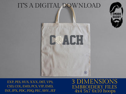 Machine Embroidery files, coach, volleyball, sport, PES, xxx, hus & more, fan embroidery files