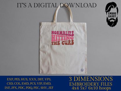 Machine Embroidery files, Normalize Hitting The Curb, funny car, PES, xxx, hus & more