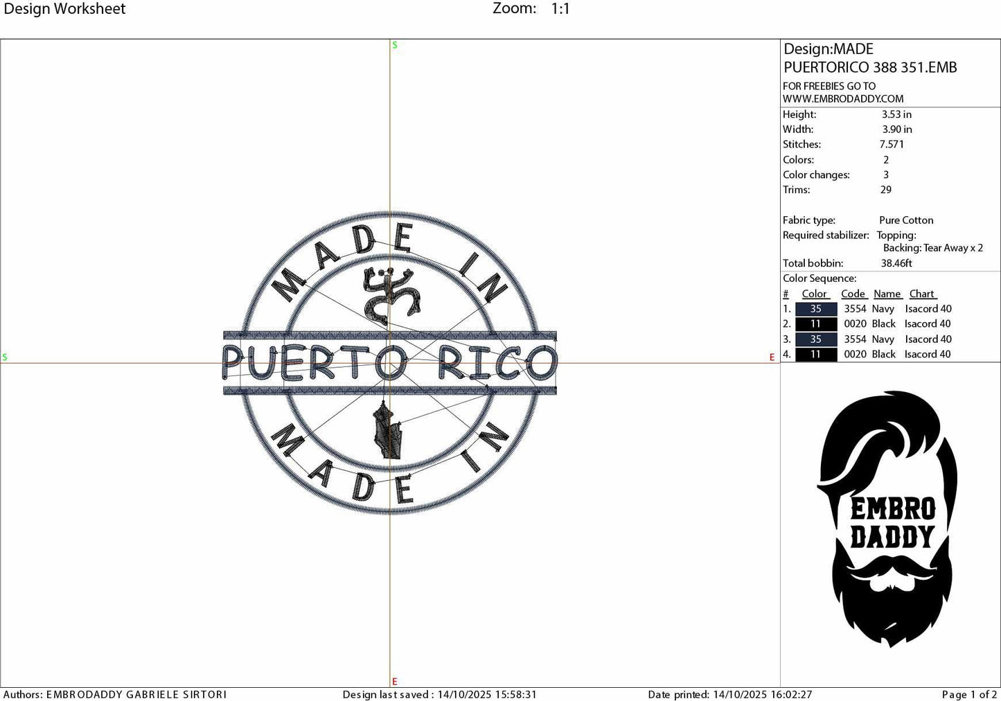 Machine Embroidery files, Made in Puerto Rico, Flag San Juan, Island Country National Nation Symbol, Logo, DST, PES, xxx, hus & more,