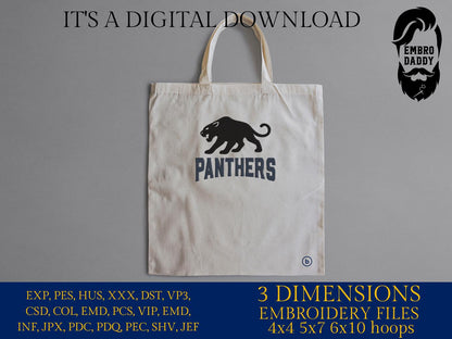 Machine Embroidery files, Panthers, PES, xxx, hus & more, fan embroidery files